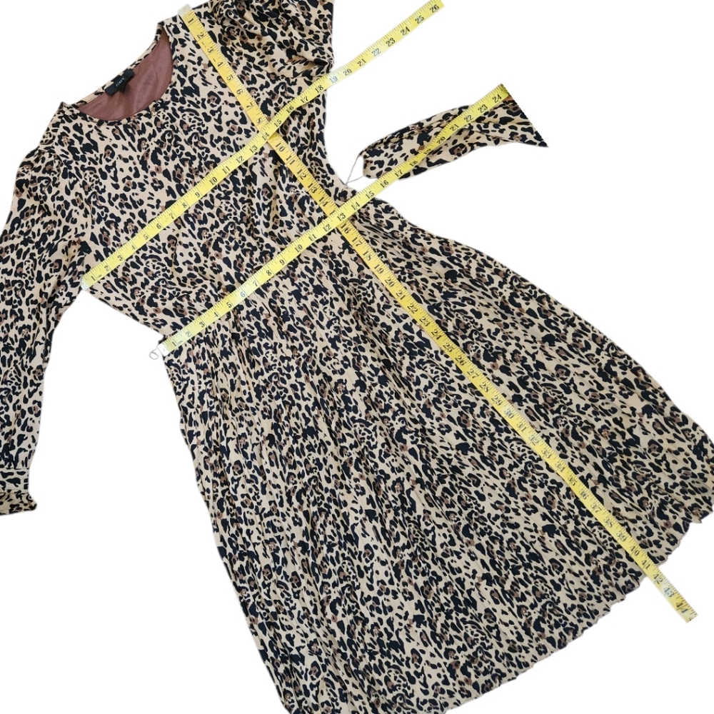 J CREW Carly Leopard Print Pleated Midi Dress - Size S - Picture 14 of 16